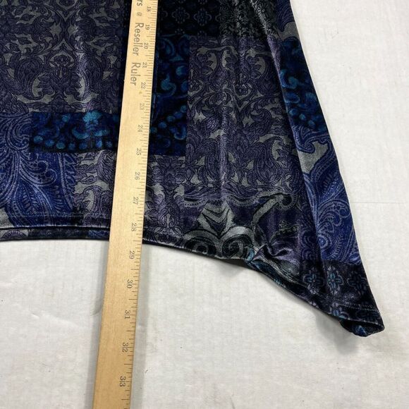 Chicos Velvet Midnight Patchwork Tunic Velvet 3/4 Sleeve Winter Top 1 MEDIUM - Picture 7 of 11